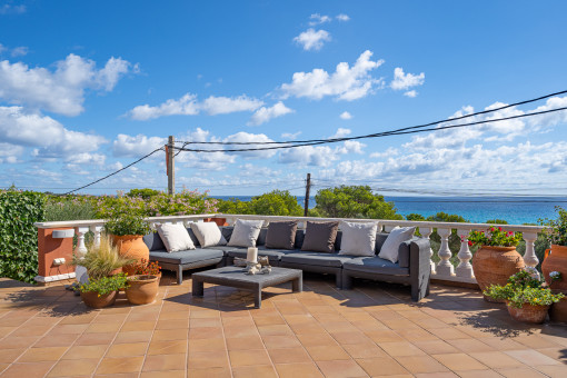 Lounge area with sea views