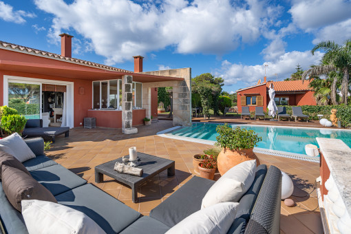 Tranquil lounge area on the pool terrace