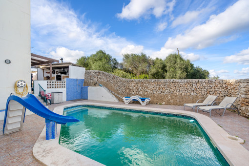 Pool with outdoor shower