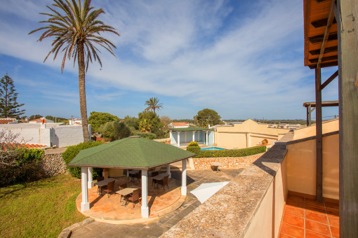 View to the pool and garden